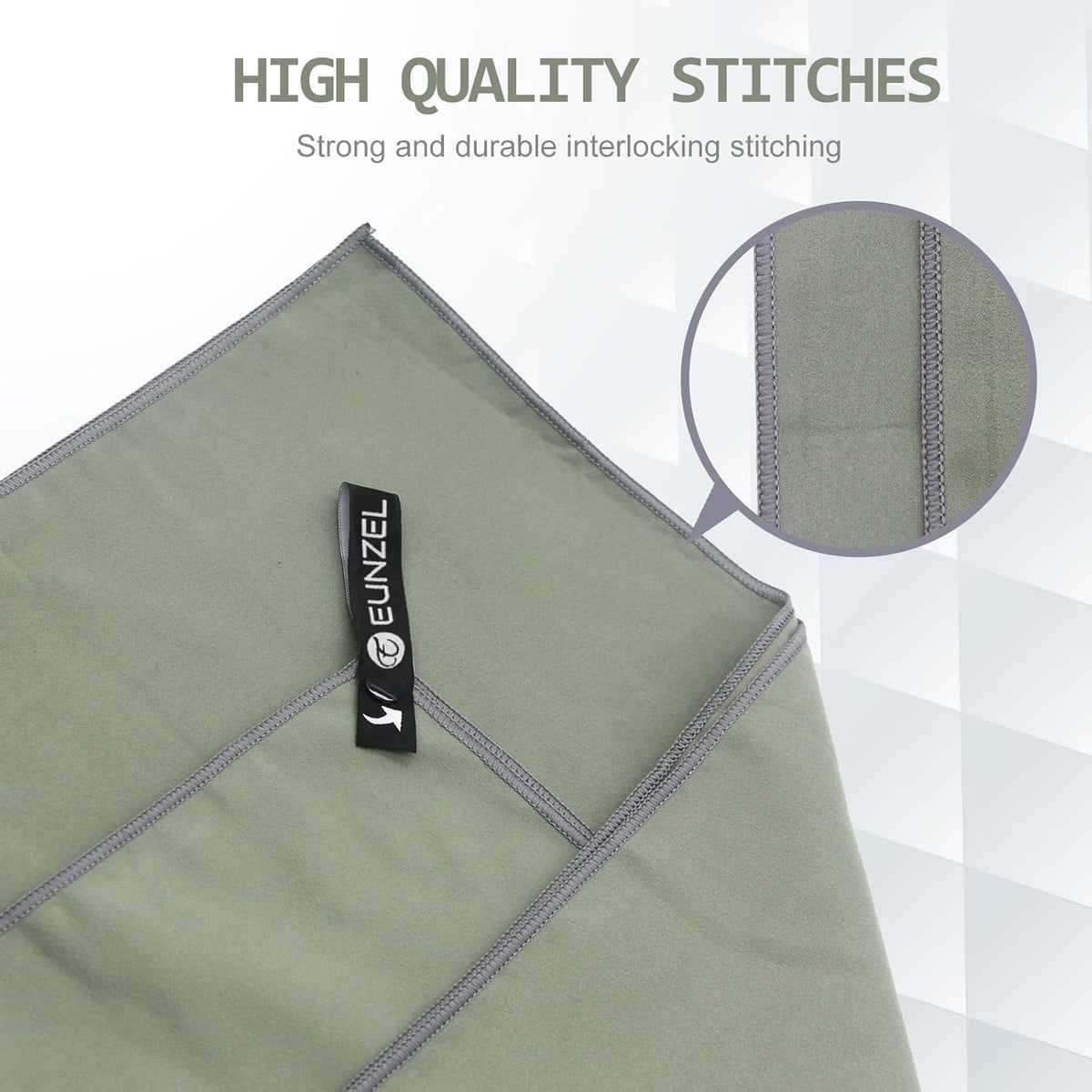 Quick Dry Camping Towel, Microfiber Travel Towel 3 Size at 1 Pack,Fast Drying Towel Set for Camping, Beach, Gym, Sports, Yoga & Swimming Pool, Army Green