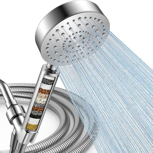 Filtered Shower Head with Handheld, High Pressure Shower Filter Head