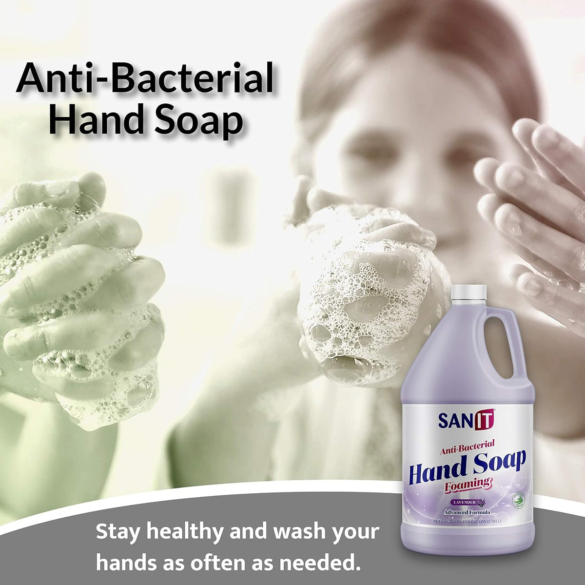 Antibacterial Foaming Hand Soap Refill - Advanced Formula with Aloe Vera and Moisturizers - All-Natural Moisturizing Hand Wash - Made in USA, Lavender, 1 Gallon