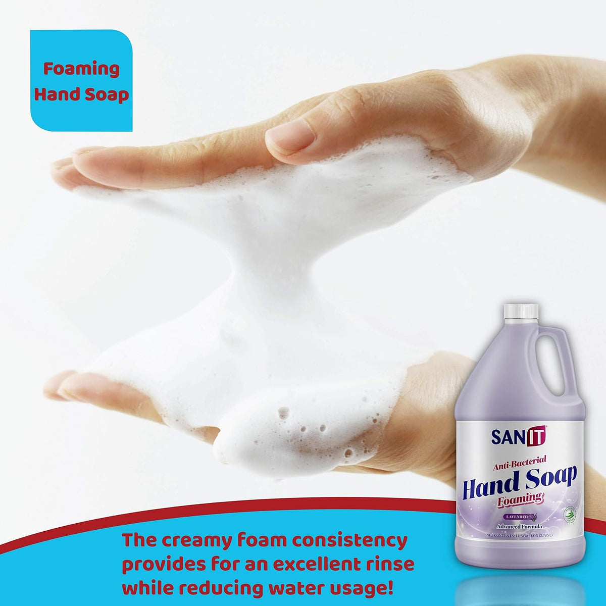 Antibacterial Foaming Hand Soap Refill - Advanced Formula with Aloe Vera and Moisturizers - All-Natural Moisturizing Hand Wash - Made in USA, Lavender, 1 Gallon