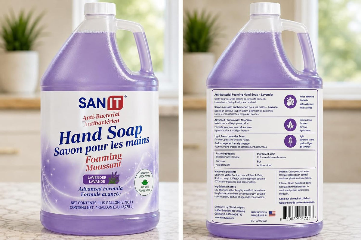 Antibacterial Foaming Hand Soap Refill - Advanced Formula with Aloe Vera and Moisturizers - All-Natural Moisturizing Hand Wash - Made in USA, Lavender, 1 Gallon