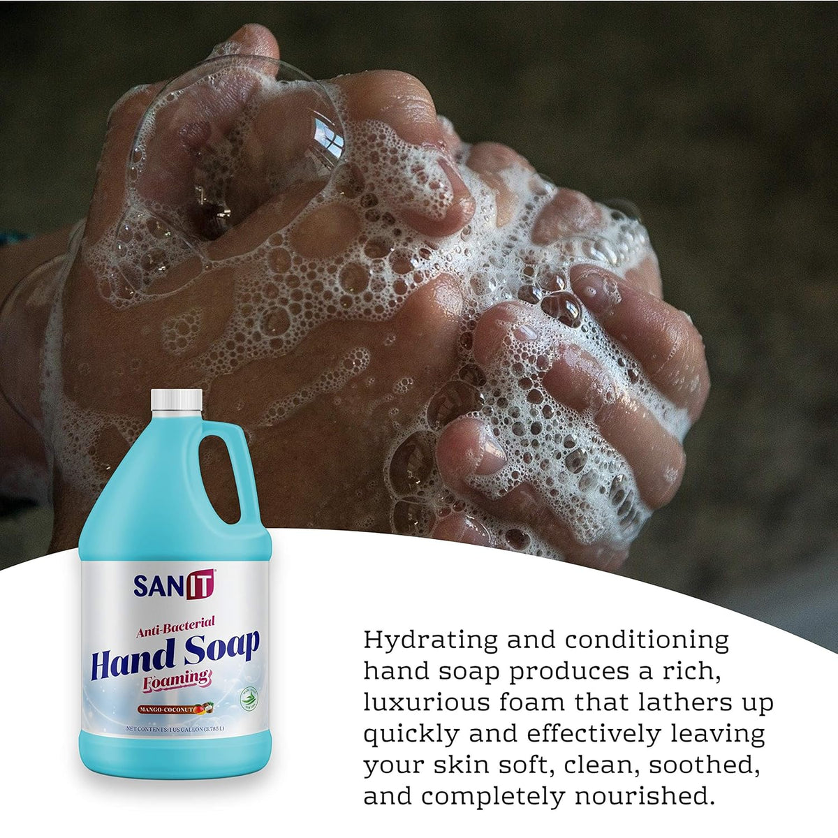 Antibacterial Foaming Hand Soap Refill - Advanced Formula with Aloe Vera and Moisturizers - All-Natural Moisturizing Hand Wash - Made in USA, Lavender, 1 Gallon