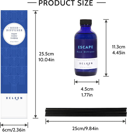 Reed Diffusers Set, 3.7 Oz Scent Diffuser, 6 Reed Diffuser Sticks, Home Fragrance Hyacinth, Peony & Citrus, Aromatherapy Oil Diffuser Reeds, More Masculine Scent, Bathroom & Office Decor 110ml
