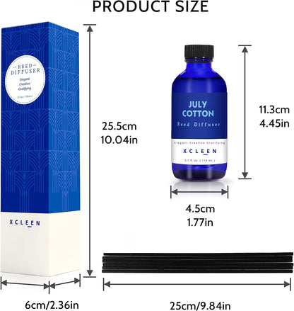 Reed Diffusers Set, 3.7 Oz Scent Diffuser, 6 Reed Diffuser Sticks, Home Fragrance Hyacinth, Peony & Citrus, Aromatherapy Oil Diffuser Reeds, More Masculine Scent, Bathroom & Office Decor 110ml