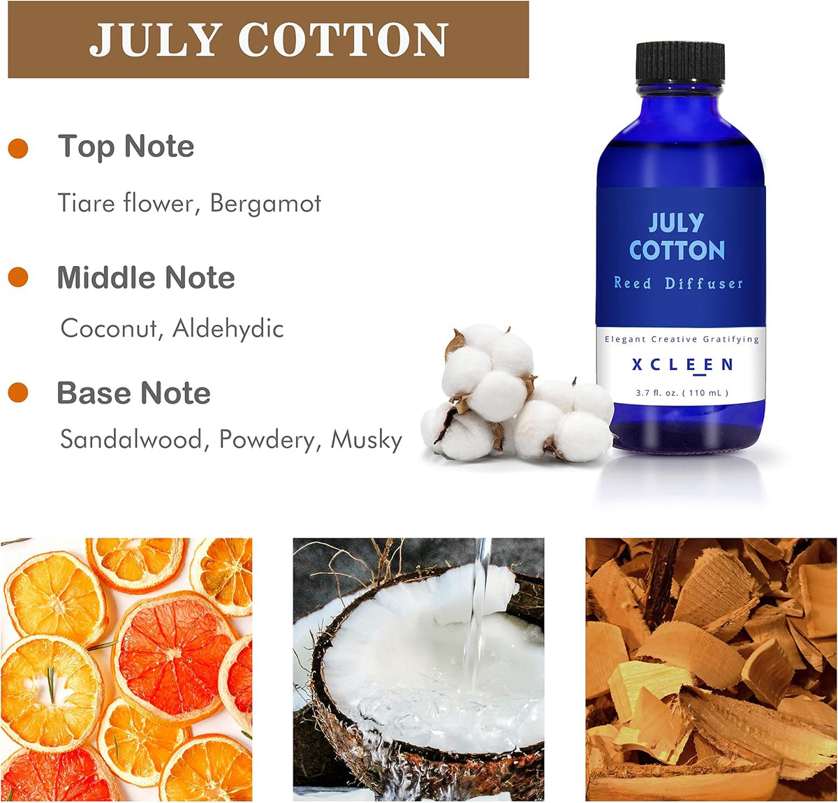 Reed Diffusers Set, 3.7 Oz Scent Diffuser, 6 Reed Diffuser Sticks, Home Fragrance Hyacinth, Peony & Citrus, Aromatherapy Oil Diffuser Reeds, More Masculine Scent, Bathroom & Office Decor 110ml