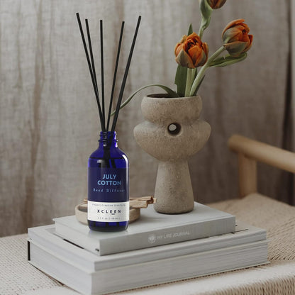 Reed Diffusers Set, 3.7 Oz Scent Diffuser, 6 Reed Diffuser Sticks, Home Fragrance Hyacinth, Peony & Citrus, Aromatherapy Oil Diffuser Reeds, More Masculine Scent, Bathroom & Office Decor 110ml