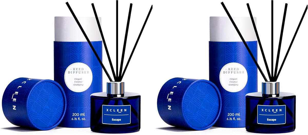 Reed Diffusers Set, 3.7 Oz Scent Diffuser, 6 Reed Diffuser Sticks, Home Fragrance Hyacinth, Peony & Citrus, Aromatherapy Oil Diffuser Reeds, More Masculine Scent, Bathroom & Office Decor 110ml