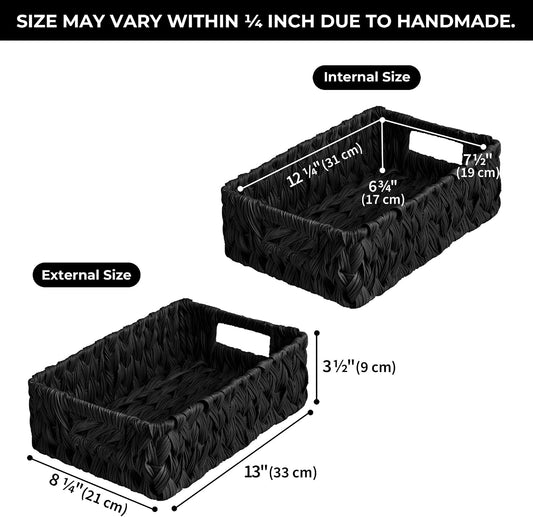 Wicker Storage Baskets for Shelves, Plastic Brown Basket,1-Pack | Waterproof Wicker Baskets for Organizing, Woven Baskets for Shelves, Decorative Basket for Pantry, Brown Basket for Storage