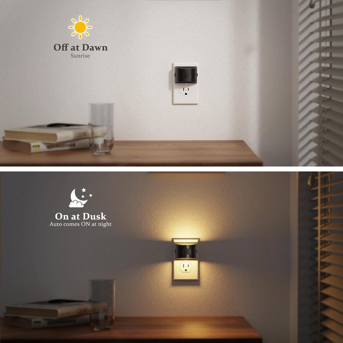 Motion Sensor Night Light, Night Lights Plug into wall | Motion Activated Night Lights, 3000K Warm White, Dusk to Dawn Sensor Dimmable Night light for Kids Bedroom Bathroom Hallway