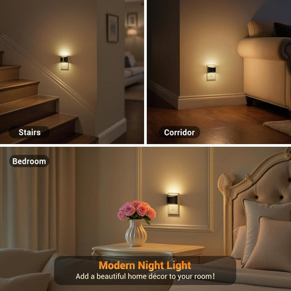 Motion Sensor Night Light, Night Lights Plug into wall | Motion Activated Night Lights, 3000K Warm White, Dusk to Dawn Sensor Dimmable Night light for Kids Bedroom Bathroom Hallway