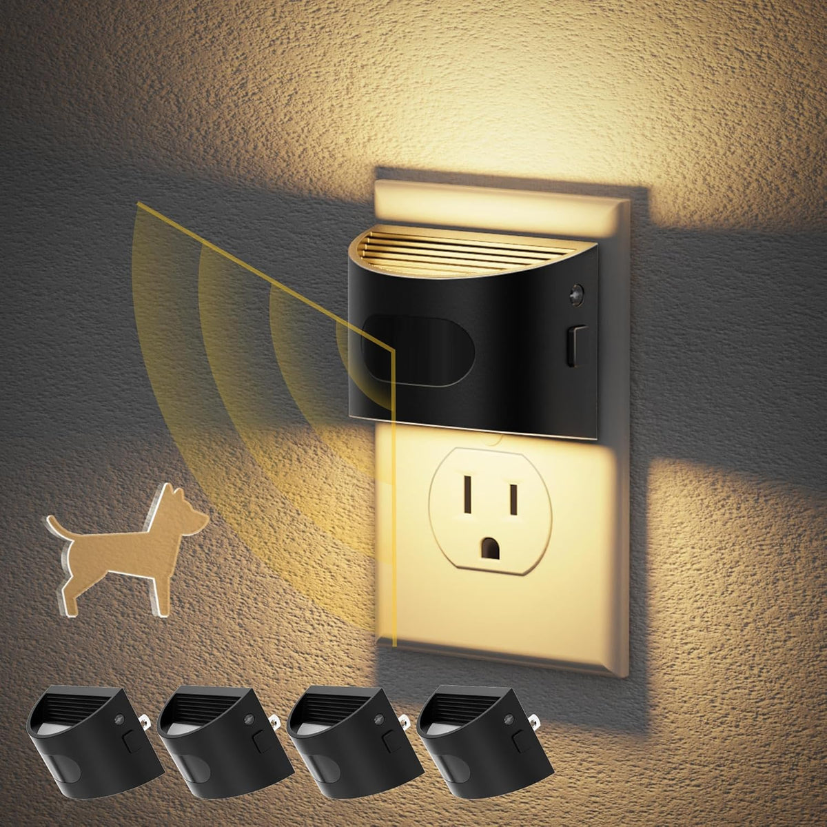 Motion Sensor Night Light, Night Lights Plug into wall | Motion Activated Night Lights, 3000K Warm White, Dusk to Dawn Sensor Dimmable Night light for Kids Bedroom Bathroom Hallway