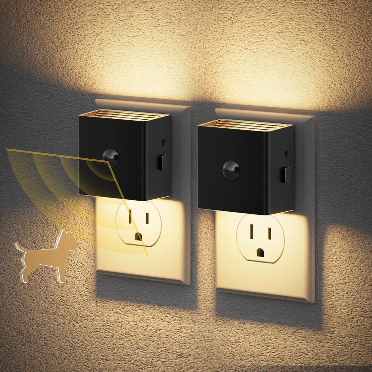 Motion Sensor Night Light, Night Lights Plug into wall | Motion Activated Night Lights, 3000K Warm White, Dusk to Dawn Sensor Dimmable Night light for Kids Bedroom Bathroom Hallway