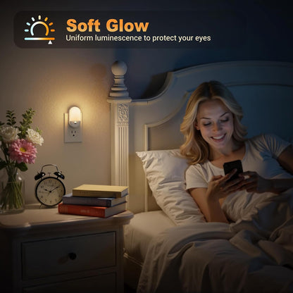 Motion Sensor Night Light, Night Lights Plug into wall | Motion Activated Night Lights, 3000K Warm White, Dusk to Dawn Sensor Dimmable Night light for Kids Bedroom Bathroom Hallway