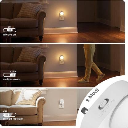 Motion Sensor Night Light, Night Lights Plug into wall | Motion Activated Night Lights, 3000K Warm White, Dusk to Dawn Sensor Dimmable Night light for Kids Bedroom Bathroom Hallway