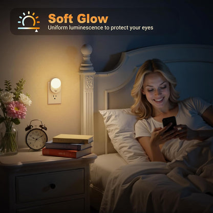 Motion Sensor Night Light, Night Lights Plug into wall | Motion Activated Night Lights, 3000K Warm White, Dusk to Dawn Sensor Dimmable Night light for Kids Bedroom Bathroom Hallway