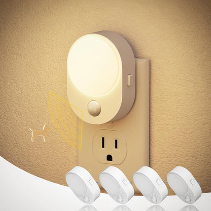 Motion Sensor Night Light, Night Lights Plug into wall | Motion Activated Night Lights, 3000K Warm White, Dusk to Dawn Sensor Dimmable Night light for Kids Bedroom Bathroom Hallway