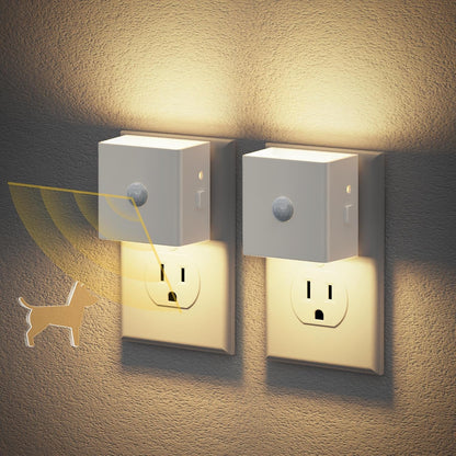 Motion Sensor Night Light, Night Lights Plug into wall | Motion Activated Night Lights, 3000K Warm White, Dusk to Dawn Sensor Dimmable Night light for Kids Bedroom Bathroom Hallway