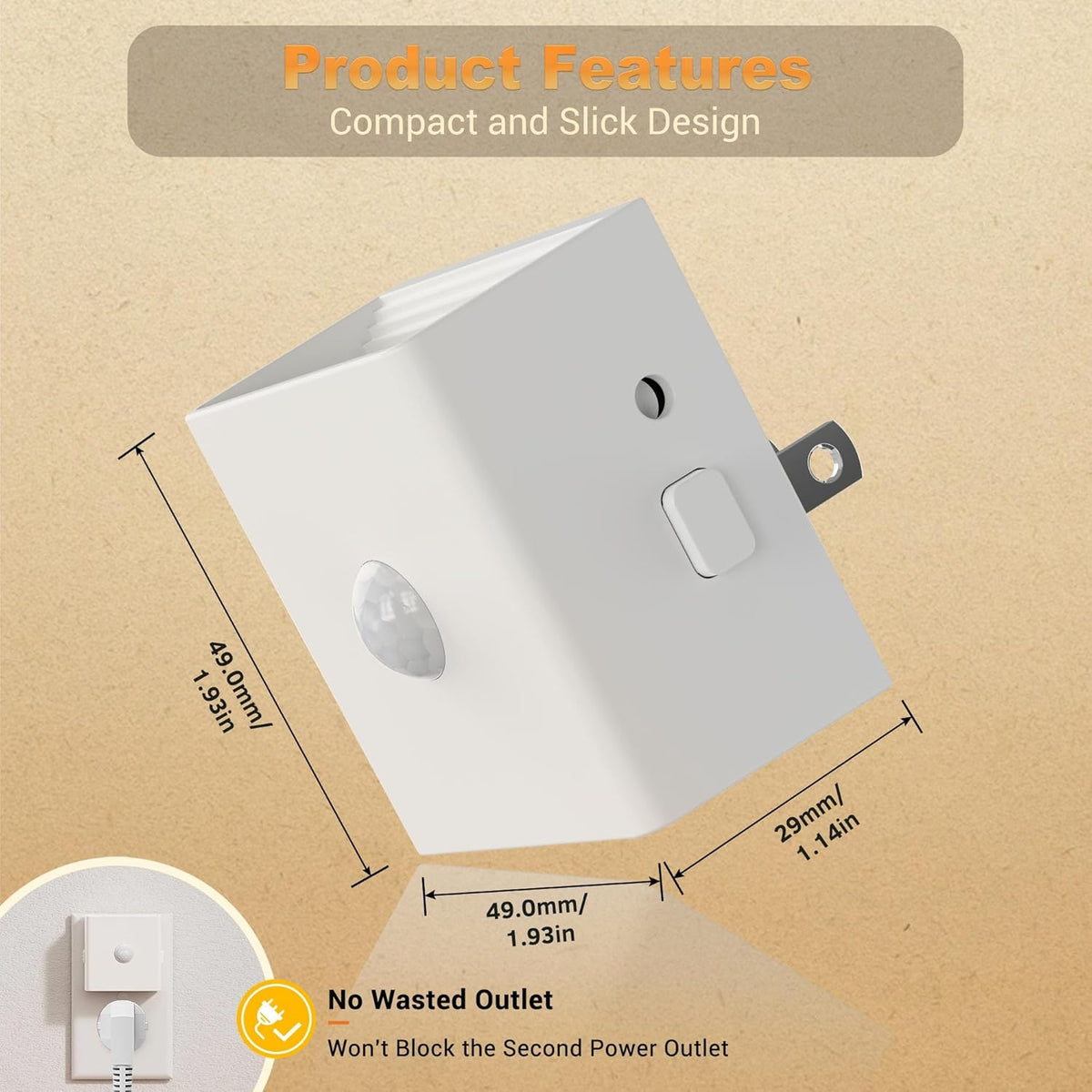 Motion Sensor Night Light, Night Lights Plug into wall | Motion Activated Night Lights, 3000K Warm White, Dusk to Dawn Sensor Dimmable Night light for Kids Bedroom Bathroom Hallway