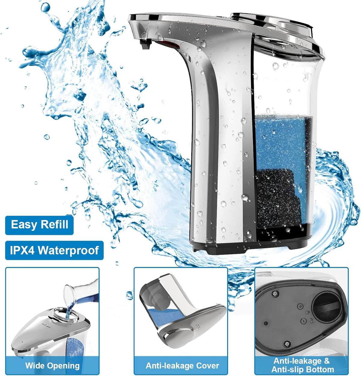Automatic Soap Dispenser, 17oz Touchless Liquid Dish Soap Dispenser Kitchen
