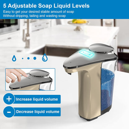 Automatic Soap Dispenser, 17oz Touchless Liquid Dish Soap Dispenser Kitchen