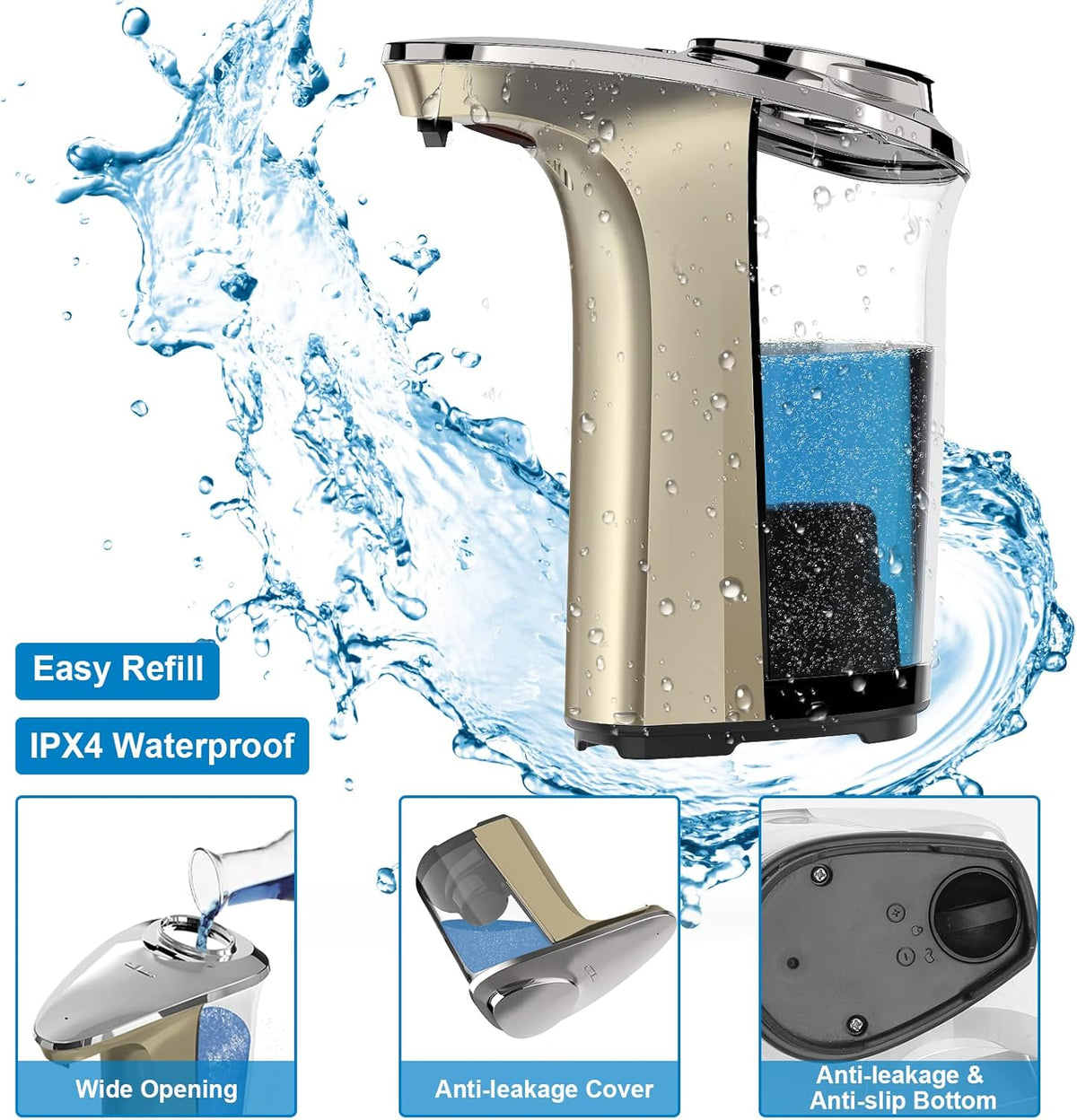 Automatic Soap Dispenser, 17oz Touchless Liquid Dish Soap Dispenser Kitchen