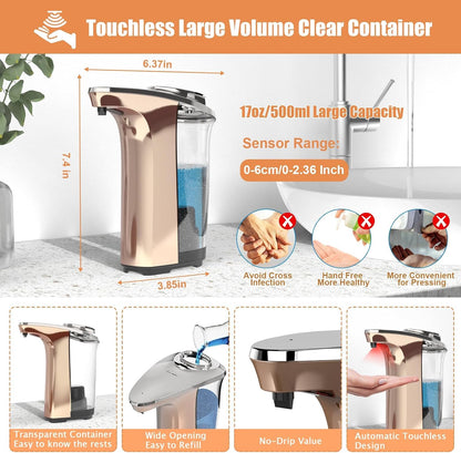 Automatic Soap Dispenser, 17oz Touchless Liquid Dish Soap Dispenser Kitchen