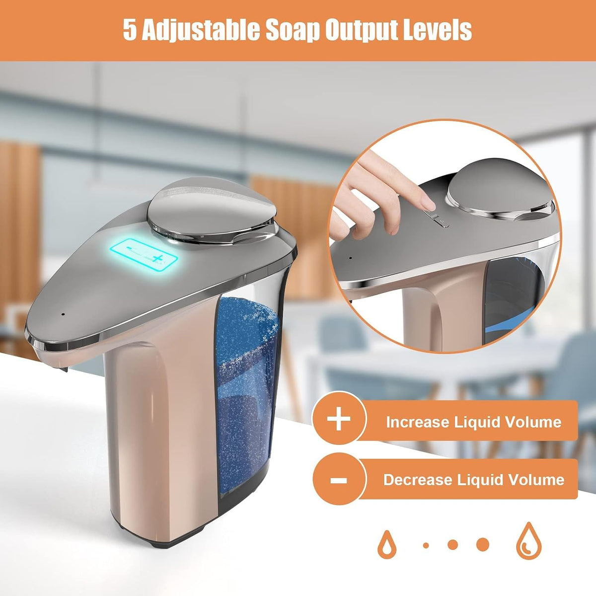 Automatic Soap Dispenser, 17oz Touchless Liquid Dish Soap Dispenser Kitchen