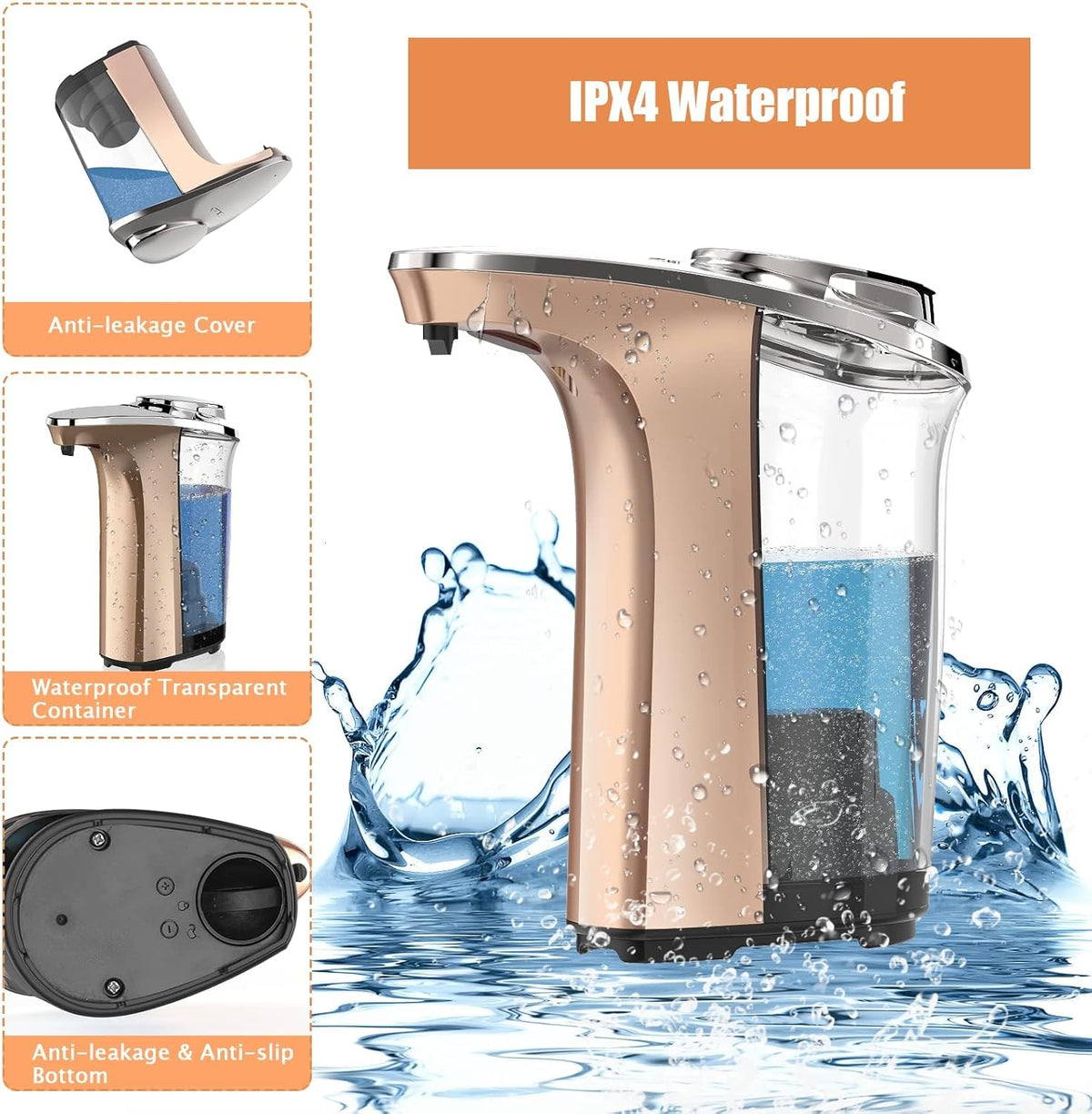 Automatic Soap Dispenser, 17oz Touchless Liquid Dish Soap Dispenser Kitchen