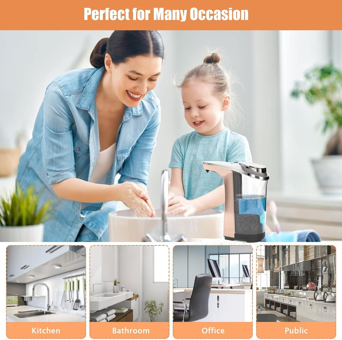 Automatic Soap Dispenser, 17oz Touchless Liquid Dish Soap Dispenser Kitchen