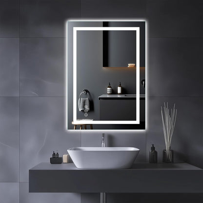 LED Bathroom Mirror 24"X36" with Front Light and Backlit - Colors A
