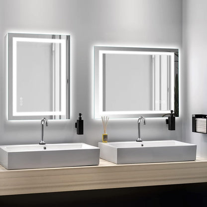 LED Bathroom Mirror 24"X36" with Front Light and Backlit - Colors A