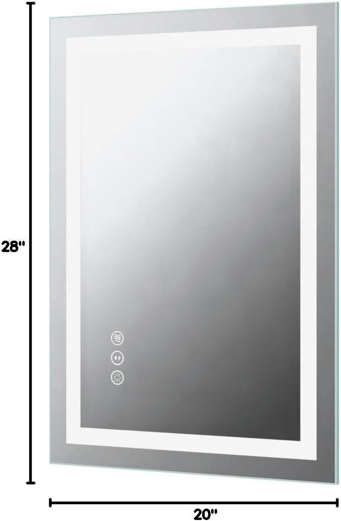 LED Bathroom Mirror 24"X36" with Front Light and Backlit - Colors A