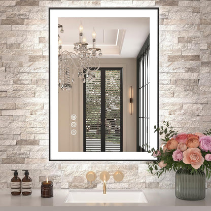 LED Bathroom Mirror 24"X36" with Front Light and Backlit - Colors A