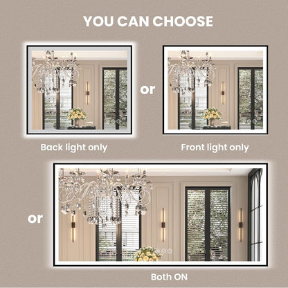 LED Bathroom Mirror 24"X36" with Front Light and Backlit - Colors A