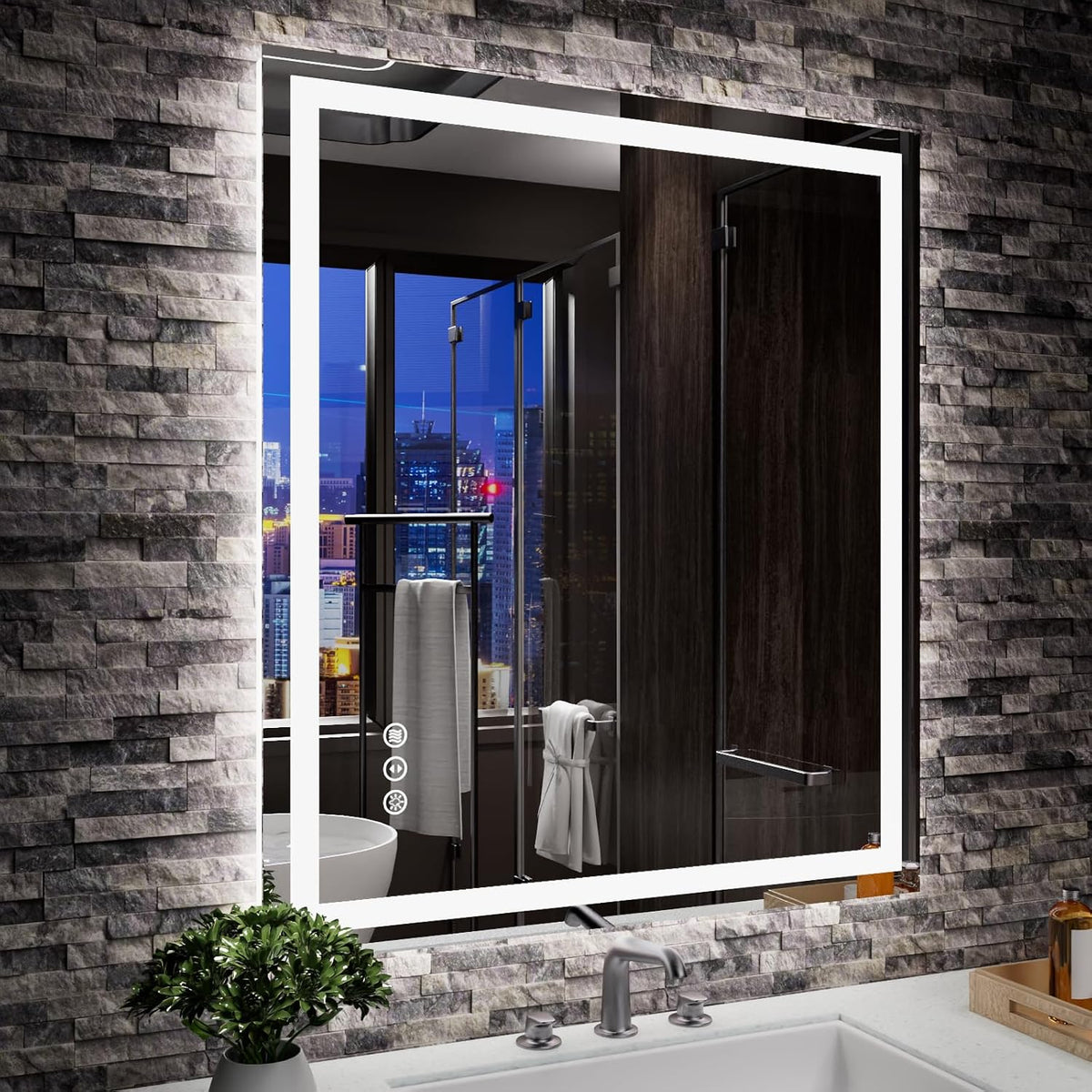LED Bathroom Mirror 24"X36" with Front Light and Backlit - Colors A
