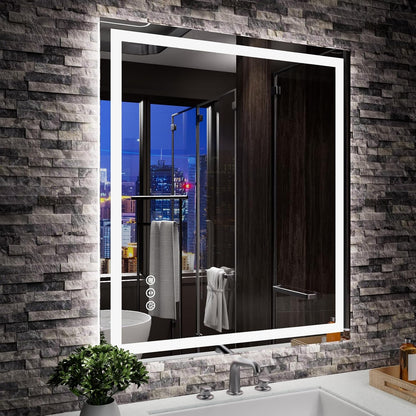 LED Bathroom Mirror 24"X36" with Front Light and Backlit - Colors A