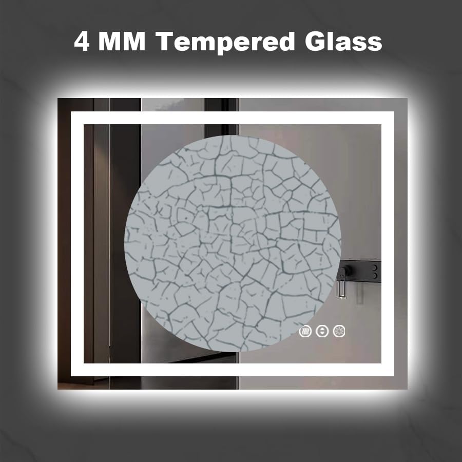 LED Bathroom Mirror 24"X36" with Front Light and Backlit - Colors A