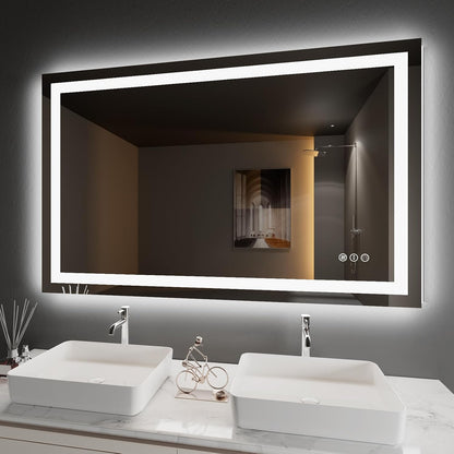 LED Bathroom Mirror 24"X36" with Front Light and Backlit - Colors A