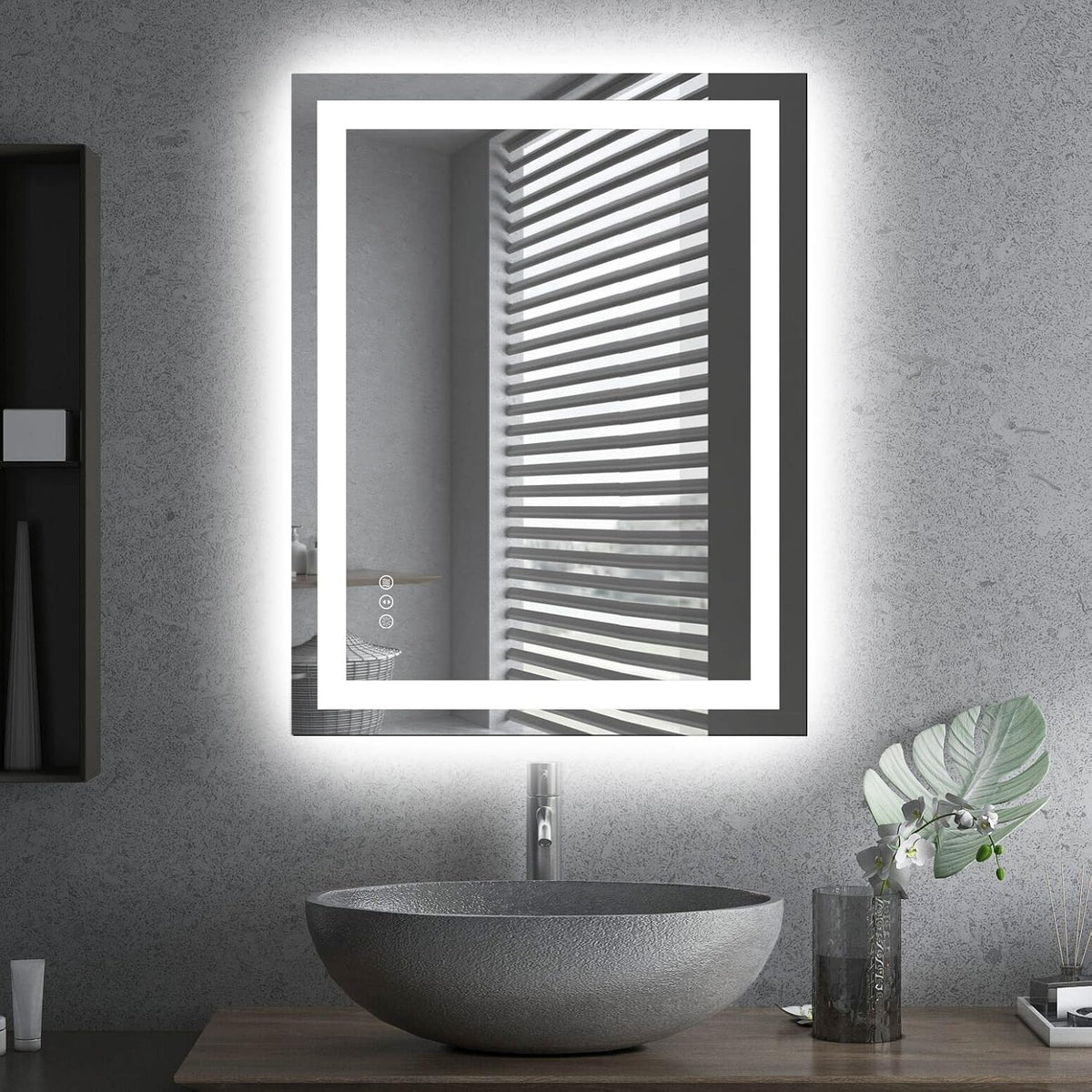 LED Bathroom Mirror 24"X36" with Front Light and Backlit - Colors A