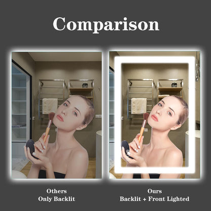 LED Bathroom Mirror 24"X36" with Front Light and Backlit - Colors A