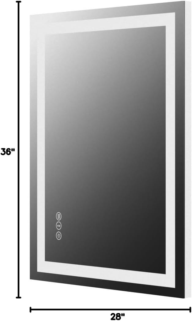 LED Bathroom Mirror 24"X36" with Front Light and Backlit - Colors A