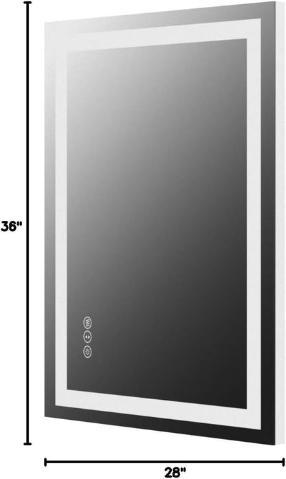 LED Bathroom Mirror 24"X36" with Front Light and Backlit - Colors A