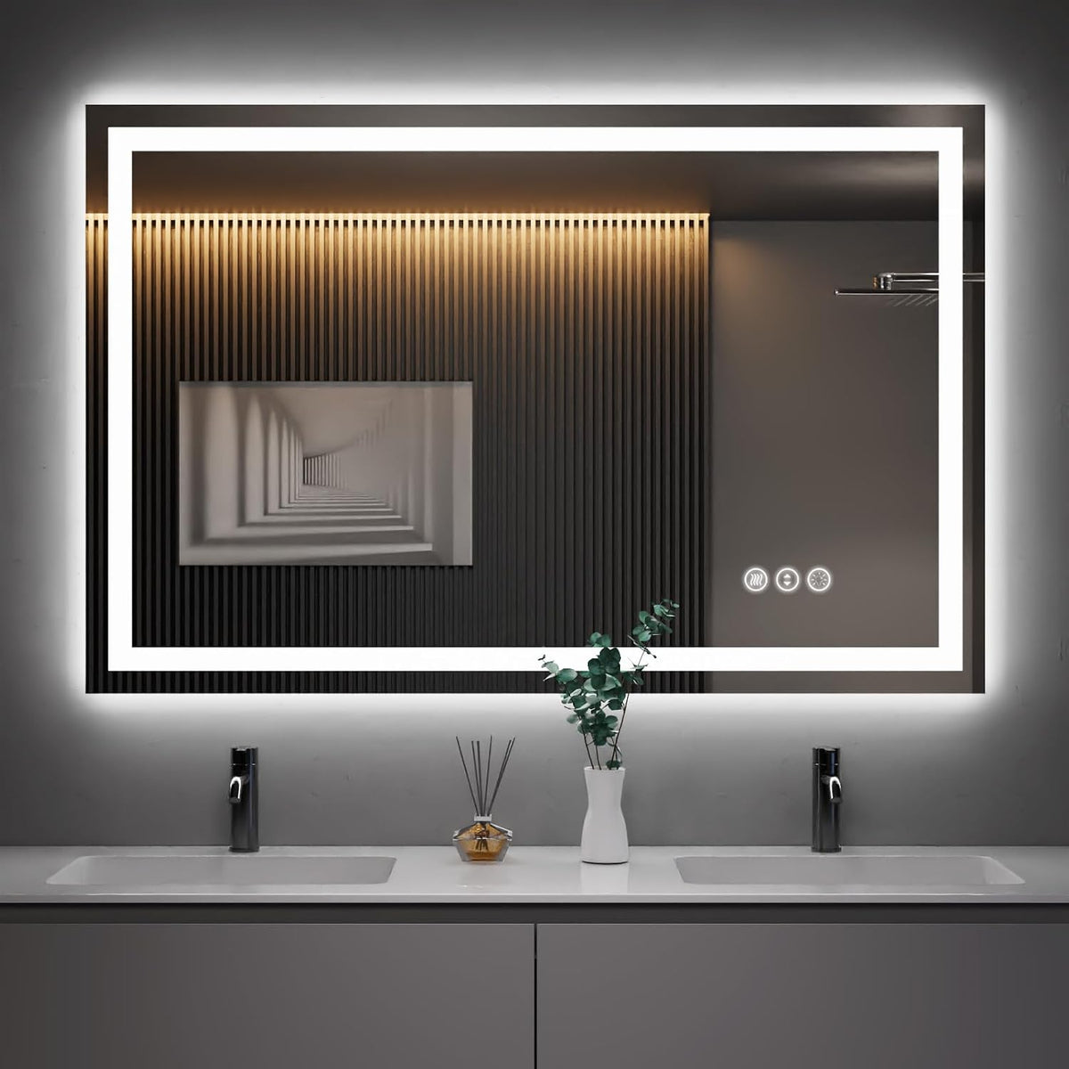 LED Bathroom Mirror 24"X36" with Front Light and Backlit - Colors A