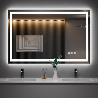LED Bathroom Mirror 24"X36" with Front Light and Backlit - Colors A