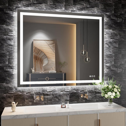 LED Bathroom Mirror 24"X36" with Front Light and Backlit - Colors A