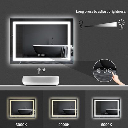 LED Bathroom Mirror 24"X36" with Front Light and Backlit - Colors A