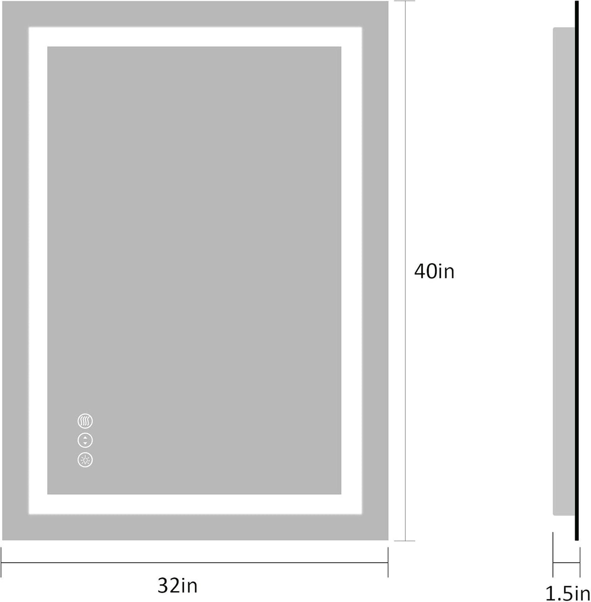 LED Bathroom Mirror 24"X36" with Front Light and Backlit - Colors A