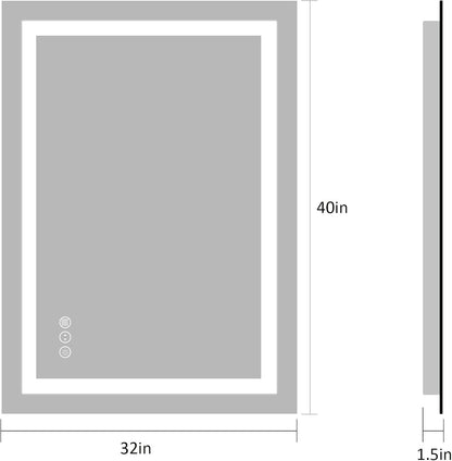 LED Bathroom Mirror 24"X36" with Front Light and Backlit - Colors A