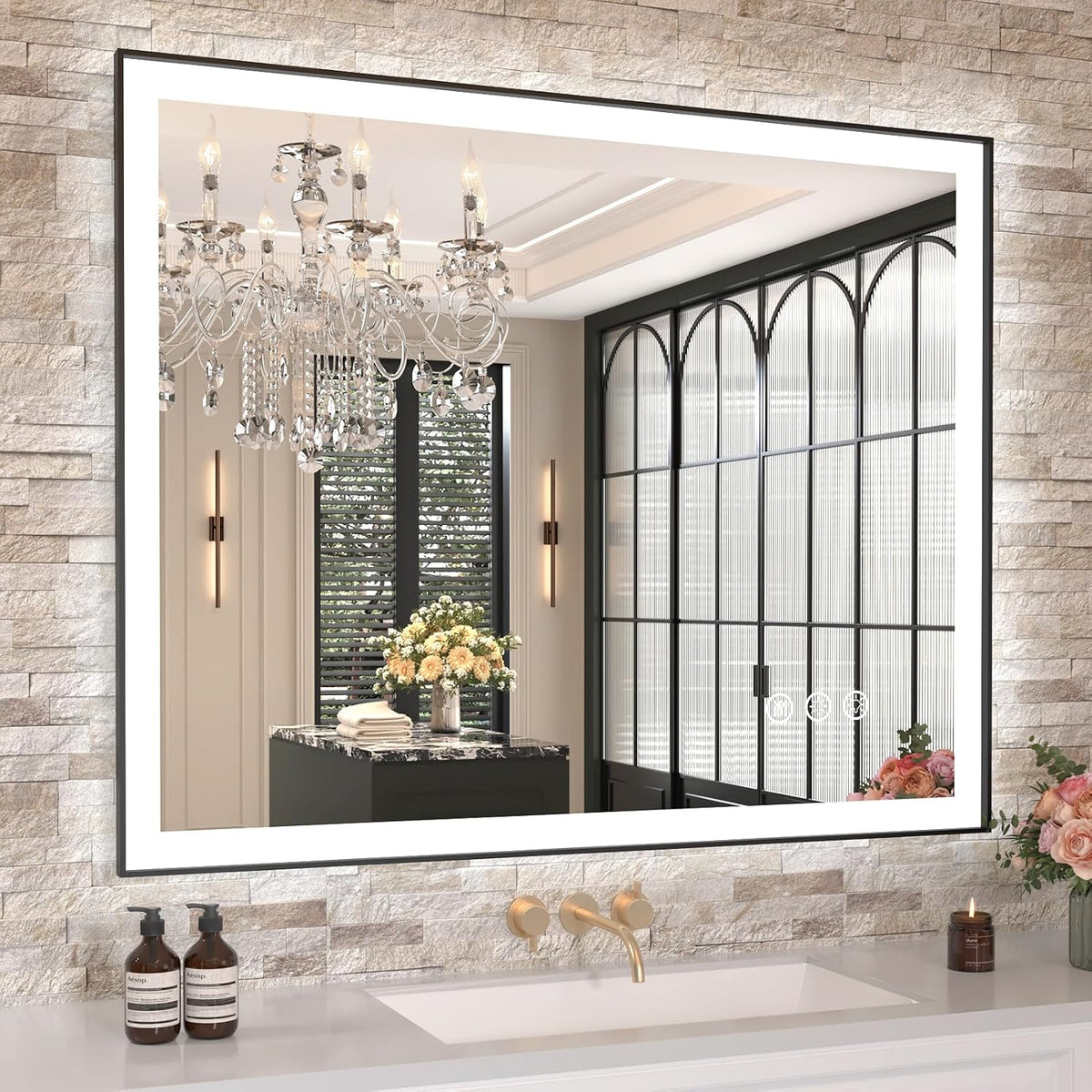 LED Bathroom Mirror 24"X36" with Front Light and Backlit - Colors A