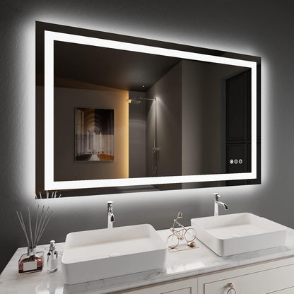 LED Bathroom Mirror 24"X36" with Front Light and Backlit - Colors A